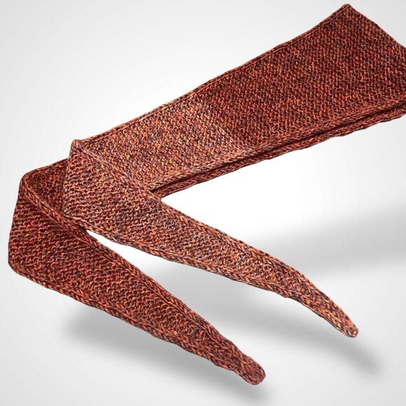 Sophie Scarf Brown Burnt Orange Wool Neck Warmer Hand Knit Women Neckerchief - Picture 7 of 8